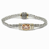 100254, DESIGNER INSPIRED CUBIC ZIRCONIA MAGNETIC CLOSURE BRACELET