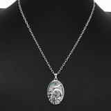 100271, DOLPHIN ABALONE OVAL PENDANT NECKLACE