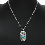 100271, STARFISH ABALONE RECTANGLE PENDANT NECKLACE