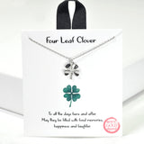 100272, GOLD DIPPED, "FOUR LEAF CLOVER" CHARM NECKLACE