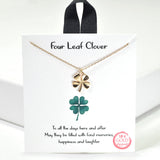 100272, GOLD DIPPED, "FOUR LEAF CLOVER" CHARM NECKLACE