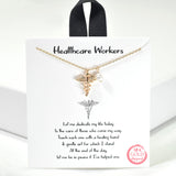 100276, GOLD DIPPED, "HEALTHCARE WORKERS" DAINTY CHARM NECKLACE