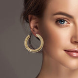 100286, 50MM ROUND THICK HOOP EARRING