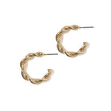 100287, 25MM TWISTED ROUND METAL HOOP EARRING