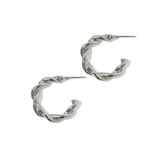 100287, 25MM TWISTED ROUND METAL HOOP EARRING