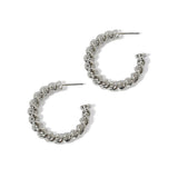 100289, 30MM TWISTED ROUND METAL HOOP EARRING