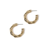 100290, 25MM TWISTED ROUND METAL HOOP EARRING