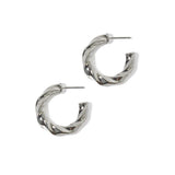 100290, 25MM TWISTED ROUND METAL HOOP EARRING