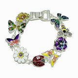 100292, GARDEN THEME ENAMEL MAGNETIC CLOSURE BRACELET