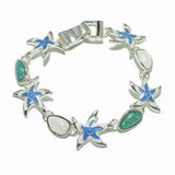 100294, STARFISH ENAMEL WITH GLITTER STONE MAGNETIC CLOSURE BRACELET