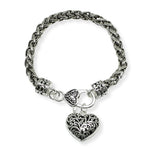 100303, HEART CHARM FILIGREE BRACELET