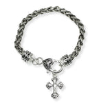 100303, CROSS CHARM FILIGREE BRACELET