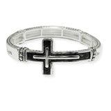 100304, "LORD'S PRAYER" CROSS METAL STRETCH BRACELET