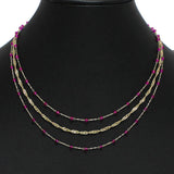 100324, DAINTY BEADED MULTI LAYERED NECKLACE