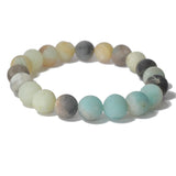 100334, SEMI PRECIOUS STONE BEADED STRETCH BRACELET