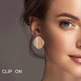 100340, GEOMETRIC METAL CLIP ON EARRING