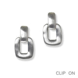 100344, GEOMETRIC METAL CLIP ON EARRING