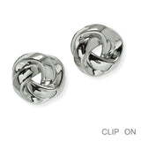 100349, BOLD KNOT METAL CLIP ON EARRING