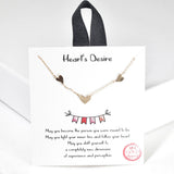 100350, GOLD DIPPED, "HEART'S DESIRE" DAINTY TRIPLE HEART NECKLACE