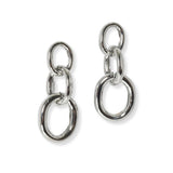 100352, OVAL LINKED METAL DROP EARRING