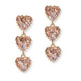 100360, HEART RHINESTONE DROP DANGLE EARRING