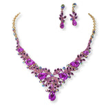 100362, FLORAL RHINESTONE NECKLACE