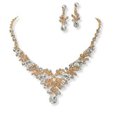 100362, FLORAL RHINESTONE NECKLACE