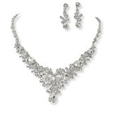100362, FLORAL RHINESTONE NECKLACE