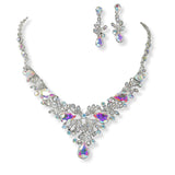 100362, FLORAL RHINESTONE NECKLACE