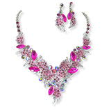 100363, LEAVES RHINESTONE NECKLACE