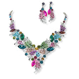 100363, LEAVES RHINESTONE NECKLACE