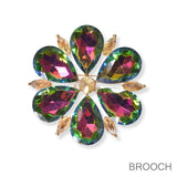 100374, FLOWER RHINESTONE PIN BROOCH