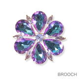 100374, FLOWER RHINESTONE PIN BROOCH