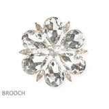 100374, FLOWER RHINESTONE PIN BROOCH