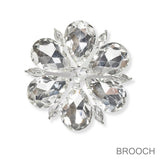 100374, FLOWER RHINESTONE PIN BROOCH