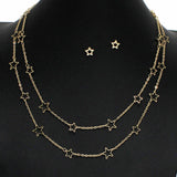 100383, DAINTY STARS DOUBLE LAYERED NECKLACE