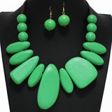 100389, GEOMETRIC WOOD NECKLACE