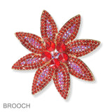 100390, FLOWER CRYSTAL RHINESTONE PIN BROOCH
