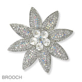 100390, FLOWER CRYSTAL RHINESTONE PIN BROOCH
