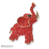 100391, ELEPHANT CRYSTAL RHINESTONE PIN BROOCH