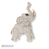 100391, ELEPHANT CRYSTAL RHINESTONE PIN BROOCH