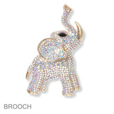 100391, ELEPHANT CRYSTAL RHINESTONE PIN BROOCH