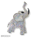 100391, ELEPHANT CRYSTAL RHINESTONE PIN BROOCH