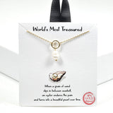 100413, GOLD DIPPED, "WORLD'S MOST TREASURED" DAINTY FRESHWATER PEARL NECKLACE