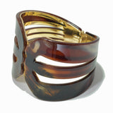 100420, GEOMETRIC CELLULOID ACETATE OPEN CUFF BRACELET