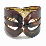 100420, GEOMETRIC CELLULOID ACETATE OPEN CUFF BRACELET