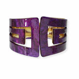100421, GEOMETRIC GLITTER CELLULOID ACETATE OPEN CUFF BRACELET