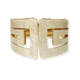 100421, GEOMETRIC GLITTER CELLULOID ACETATE OPEN CUFF BRACELET