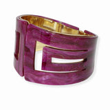 100421, GEOMETRIC GLITTER CELLULOID ACETATE OPEN CUFF BRACELET