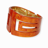 100421, GEOMETRIC GLITTER CELLULOID ACETATE OPEN CUFF BRACELET